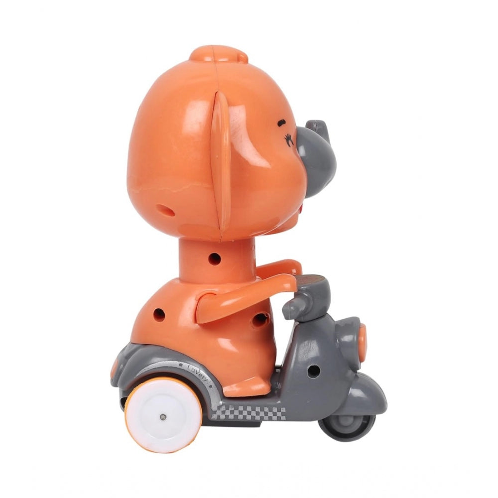 Shopper Beast Plastic Elephant Push And Go Friction Toy For Kids (Orange)