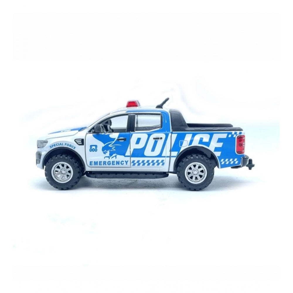 Shopper Beast Plastic Police Car For Kids (White)