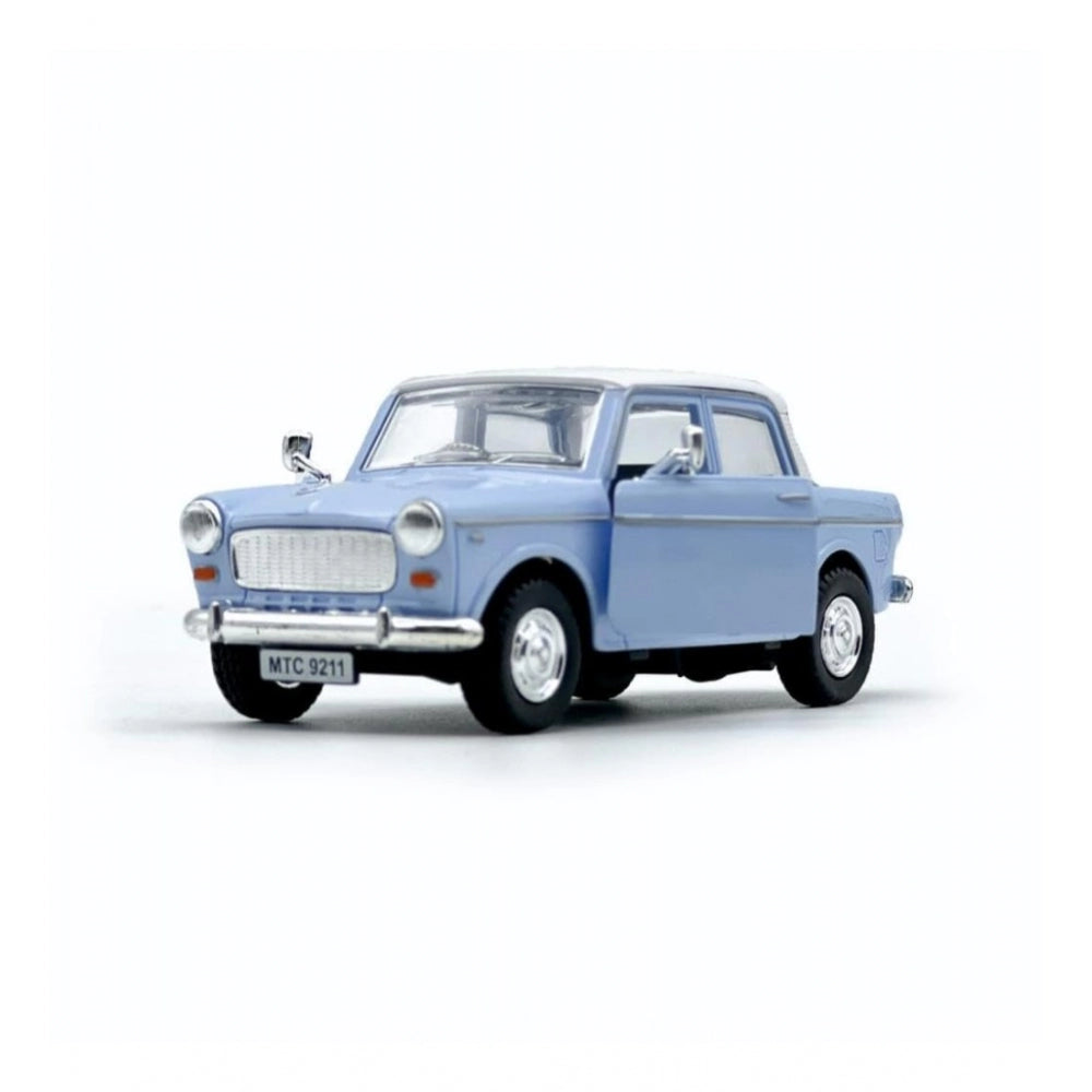 Shopper Beast Plastic Old Model Fiat Openable Doors Pull Back Action Collectible Car (Sky blue)