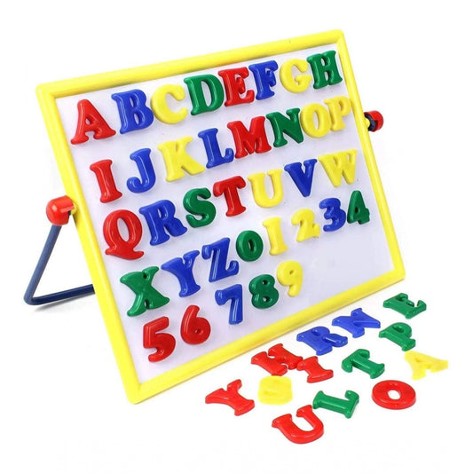 Shopper Beast Plastic 2 In 1 Magnetic Alphabets  Numbers Cum Writing Board For Kids (Multicolor)