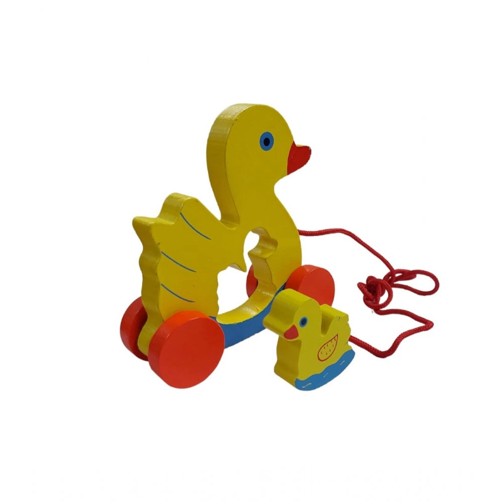 Shopper Beast Wooden Toddlers Duck Pull Toy For Babies (Multicolor)