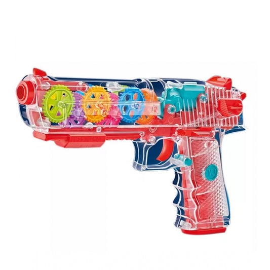 Shopper Beast Plastic Laser And Flashing 3D Light With Transparent Musical Gun For Kids (Multicolor)