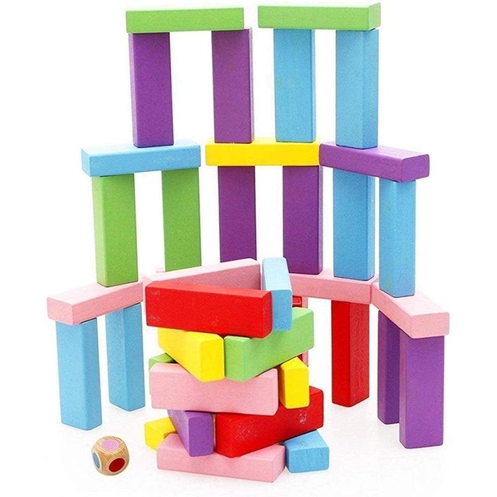 Shopper Beast Wood 48 Pcs Set With 3 Dice Challenging Wooden Blocks Games (Multicolor)