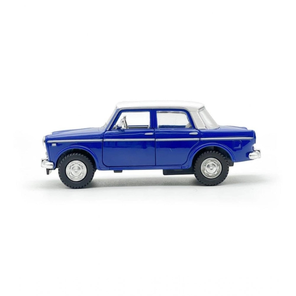 Shopper Beast Plastic Old Model Fiat Openable Doors Pull Back Action Collectible Car For Kids (Blue)