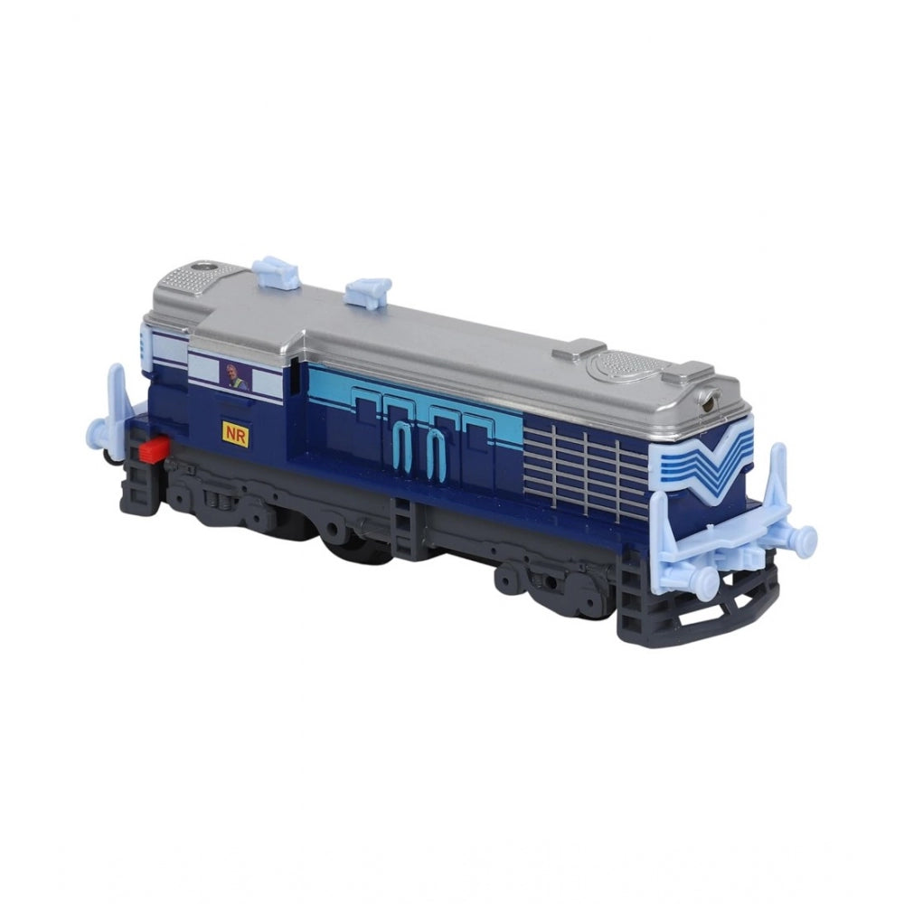 Shopper Beast Plastic Passenger Train Set With Tracks For Kids (Blue)