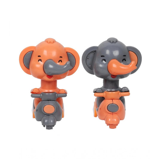 Shopper Beast Plastic Elephant Push And Go Friction Toy For Kids (Orange)