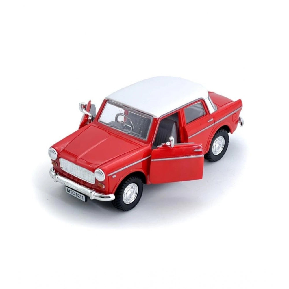 Shopper Beast Plastic Toy Model Fiat Openable Doors Pull Back Action Collectible Car (Red)