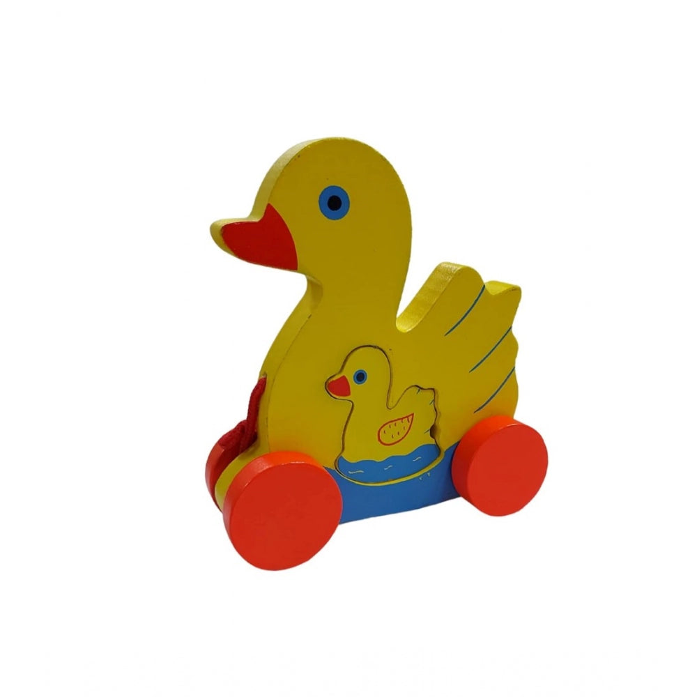 Shopper Beast Wooden Toddlers Duck Pull Toy For Babies (Multicolor)