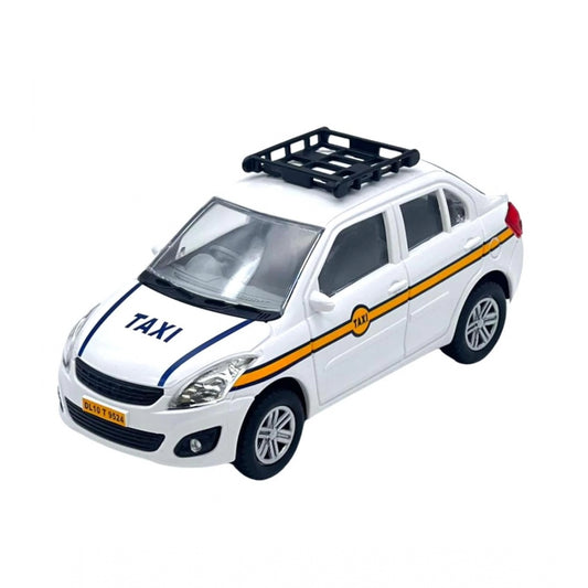 Shopper Beast Plastic Ola Uber Swift Taxi Model Car Openable Doors Pull Back Action Collectible Car For Kids (White)