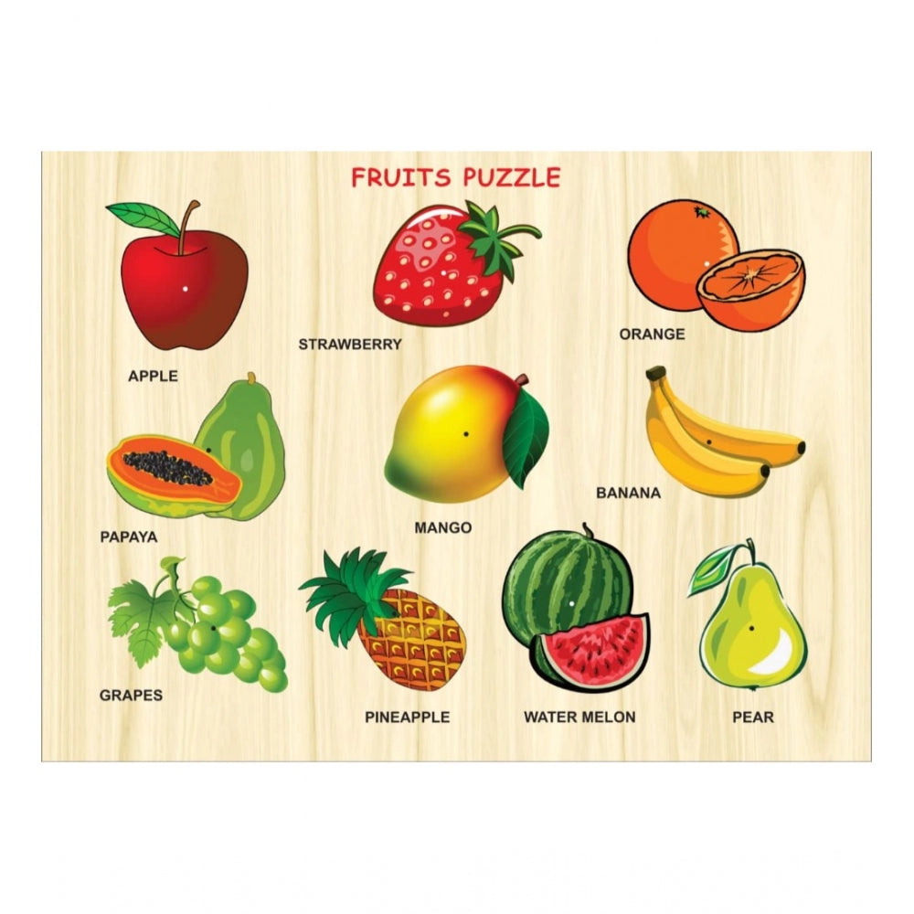 Shopper Beast Wooden Educational Learning Fruits Puzzle Board  (Wooden)