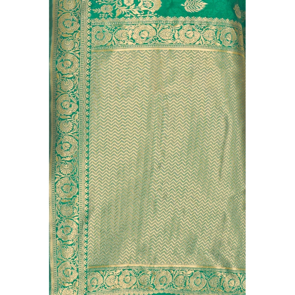 Shopper Beast Women's Banarasi Silk Designer Weaving Saree With Unstitched Blouse (Green, 5.50 Mtrs)