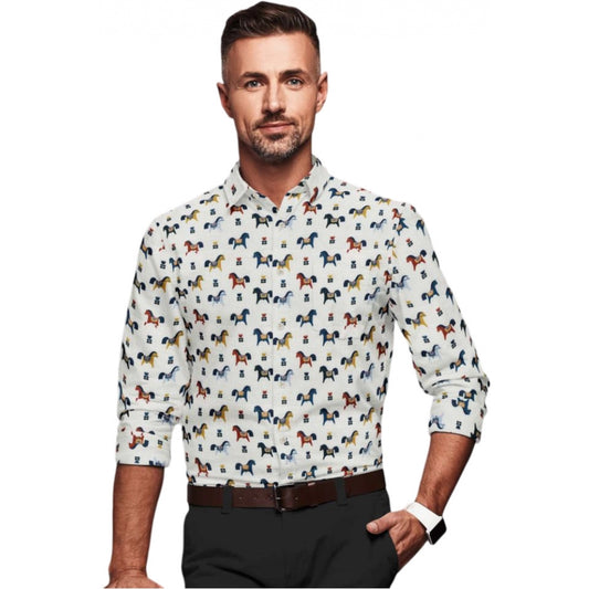 Shopper Beast Men's Cotton Blended Printed Full Sleeve Shirt (Multicolor)