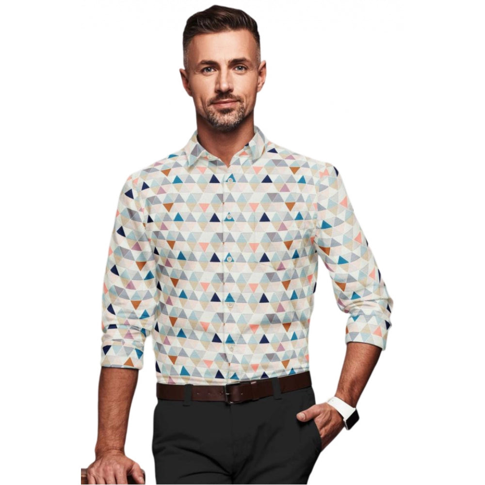 Shopper Beast Men's Cotton Blended Printed Full Sleeve Shirt (Multicolor)