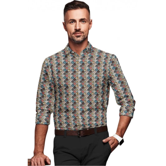 Shopper Beast Men's Cotton Blended Printed Full Sleeve Shirt (Multicolor)