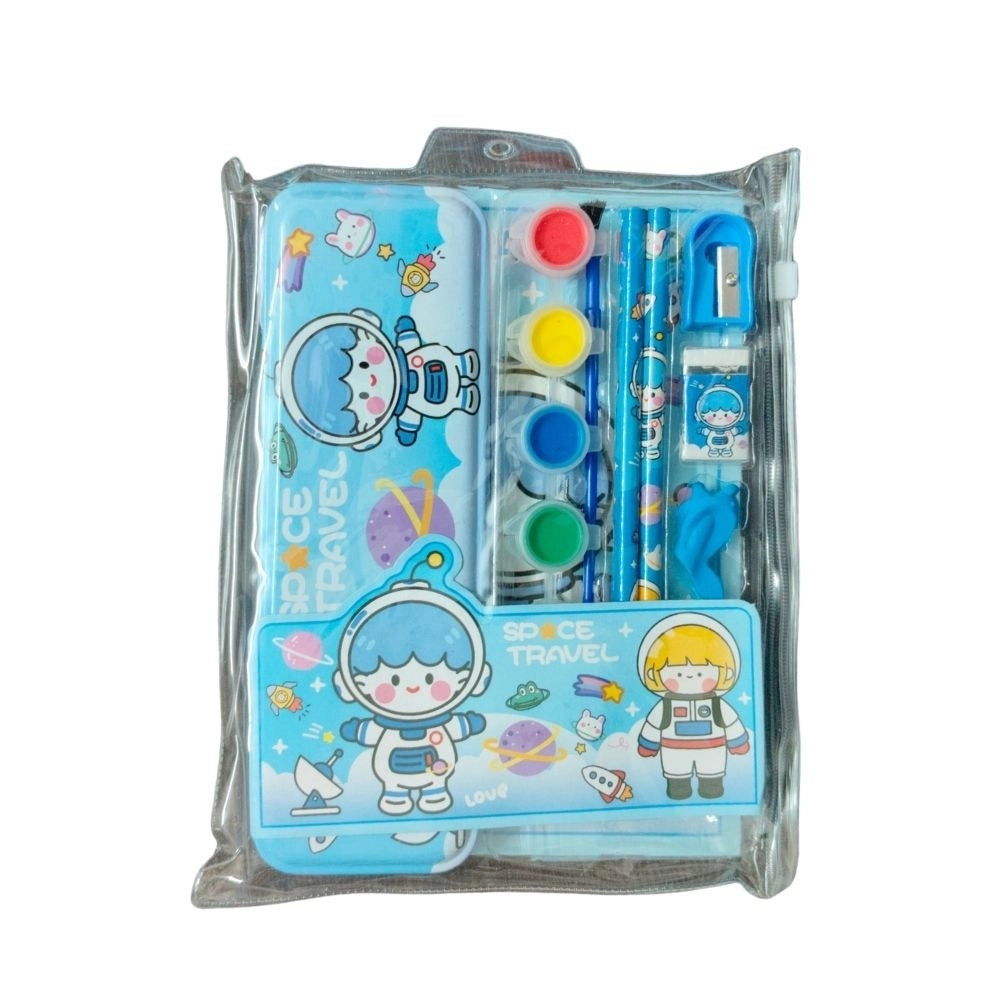 Space Travel Theme Pencil Metal Box Set |   Plastic  |   Stationery | 3+ Years