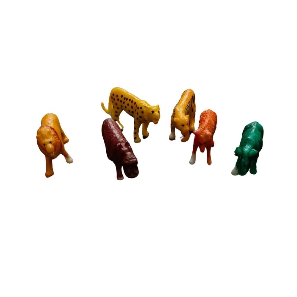 6_Pcs Set Wild Animals |   PVC  |   Toys| 1+ Years